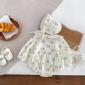 Infant and toddler spring and autumn clothing, baby girl long-sleeved romper, perfect for full-month, 100-day celebrations, princess-style, super cute and sweet, outdoor play suit