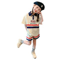 Girls' summer outfit : stylish korean-style polo shirt and shorts set for girls - casual two-piece set