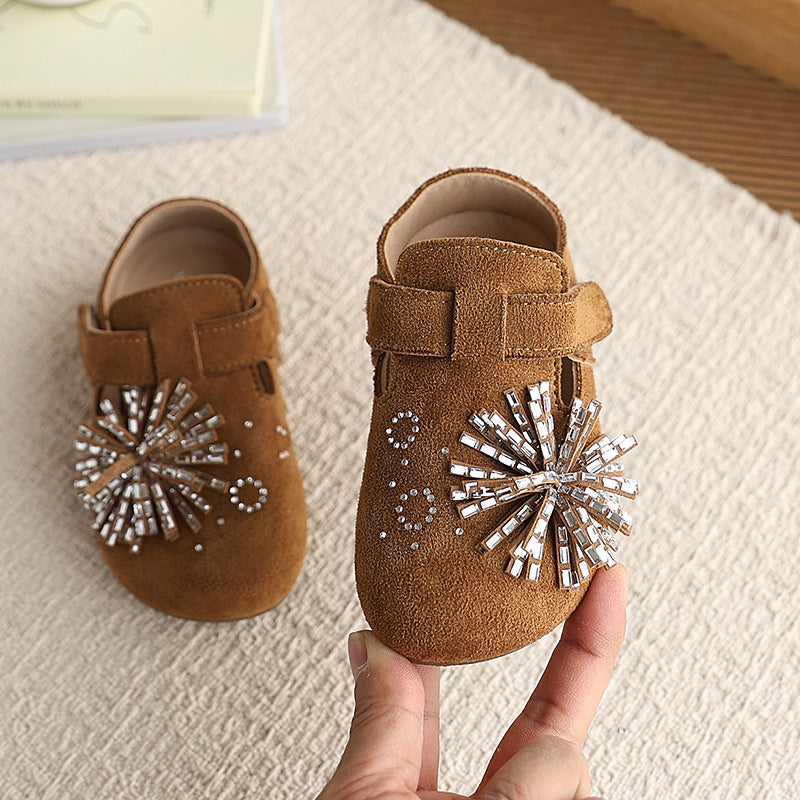 Korean style  fireworks birkenstock shoes girls' new outdoor flat retro slip-on casual shoes children's single shoes