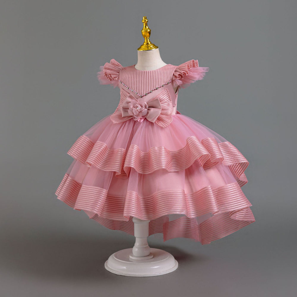 Exportin stock trailing evening dress airplane sleeve tutu princess dress girl banquet dress girl dress