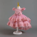 Exportin stock trailing evening dress airplane sleeve tutu princess dress girl banquet dress girl dress