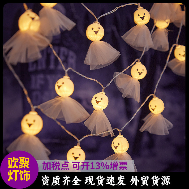 Halloween decorative lights LED battery box light string skull ghost puppet string lights ghost festival arrangement props lanterns