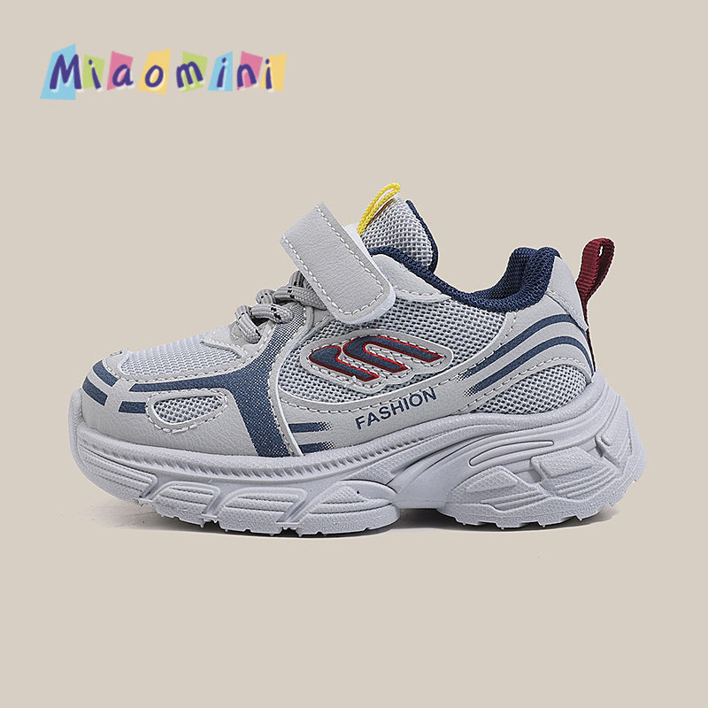 spring new children's athletic shoes, breathable mesh boys' running shoes, soft sole girls' chunky sneakers, ages 1-6