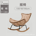 Rocking chair recliner - adult size, sleepable, single seater, rattan woven, balcony lounger, bedroom leisure, home use lazy sofa