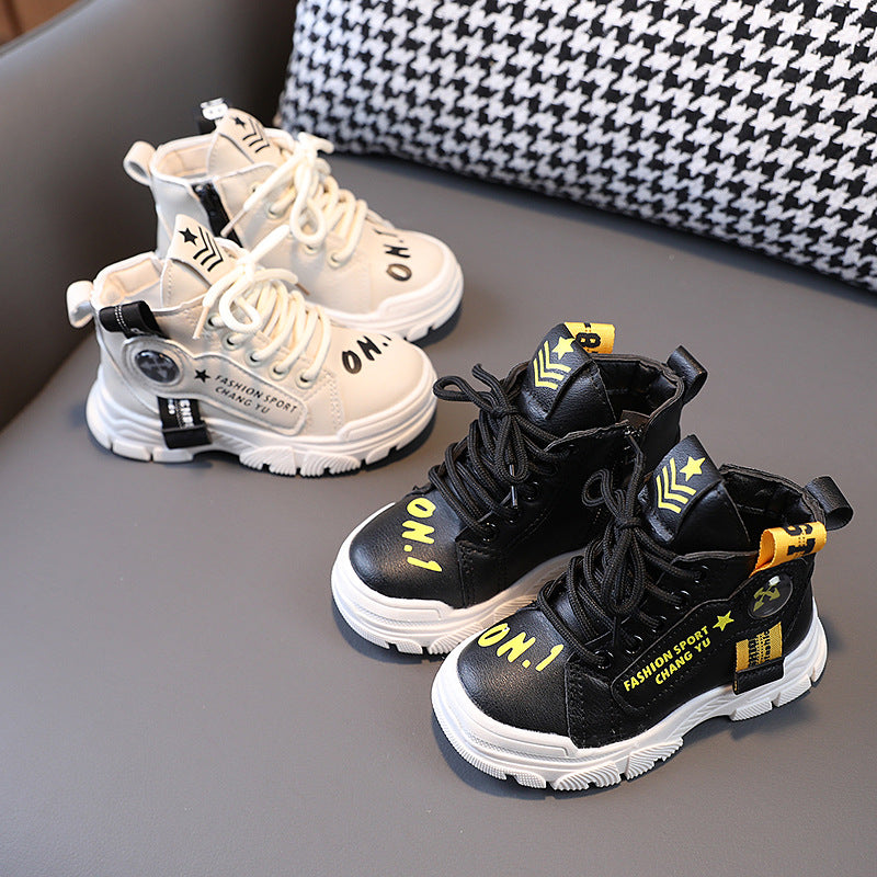 Kids' martin boots: trendy ankle boots for spring/autumn - new styles for boys and girls, casual single boots, korean style, high-top fashion boots