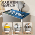 Bathroom suction cup tissue box wall mount - no drilling required - toilet paper holder for roll and sheet tissue - storage rack