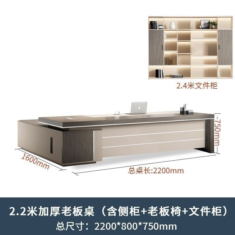 Luxury executive desk and chair set - modern minimalist ceo desk for managers and executives - leadership office computer desk