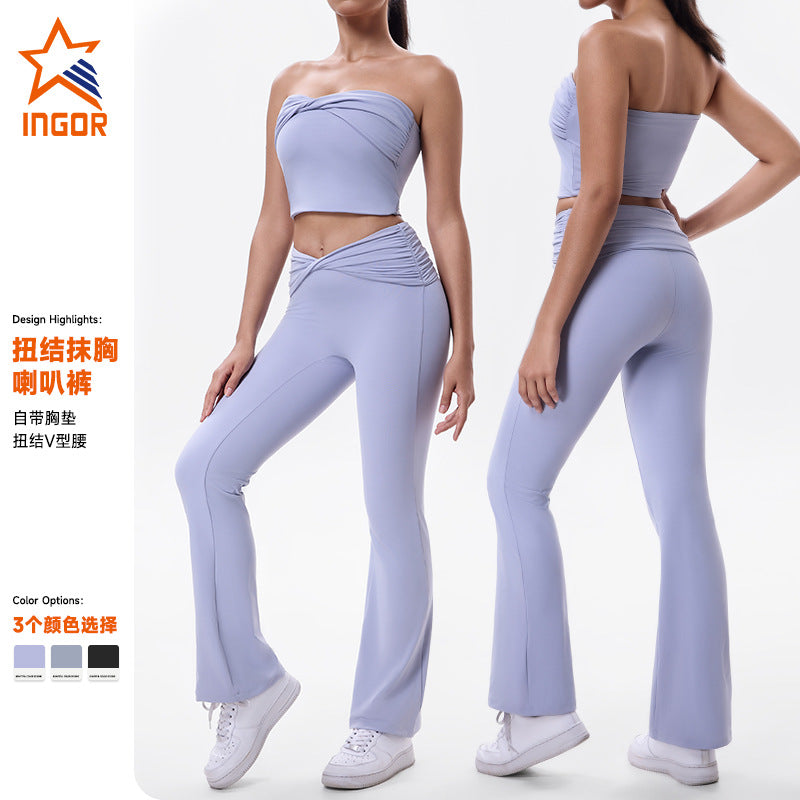 New arrivalexportfashiontube top yoga clothestops women's back with breast pad sports intimatesfashion fitness clothes suit