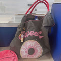 Donut japanese style yi mengling same style student embroiderenvironmental-friendly bag embroider nylon satchel bag shoulder tote bag