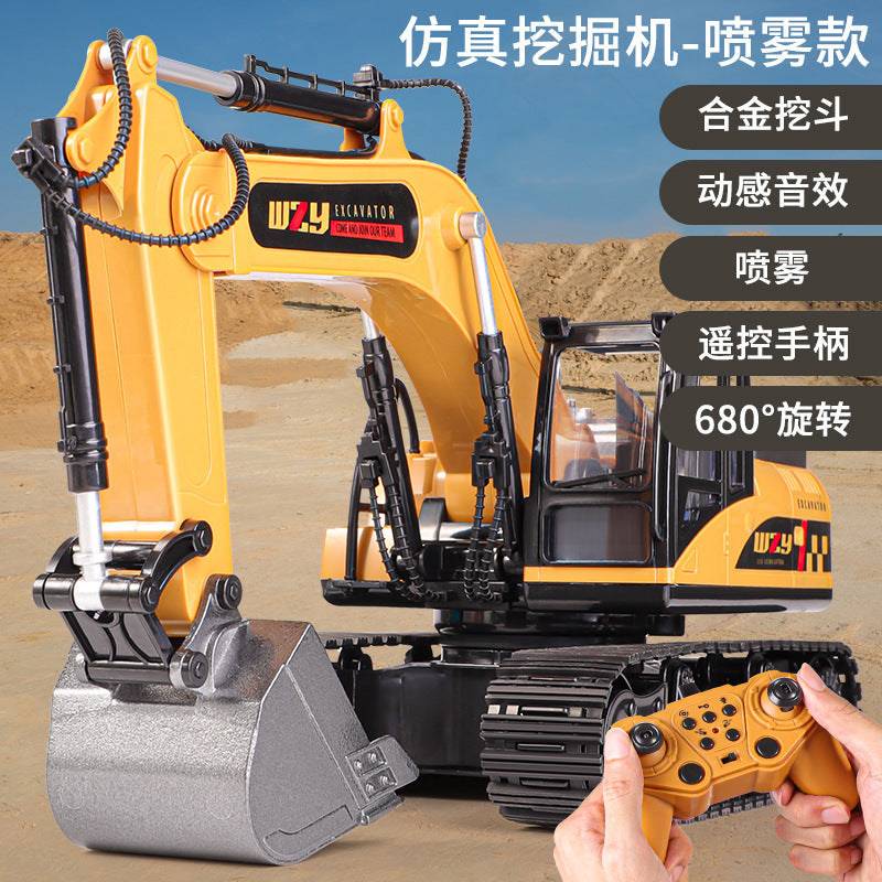 alloy remote control excavator toy car kids boys large engineering vehicle excavator toy wireless excavator