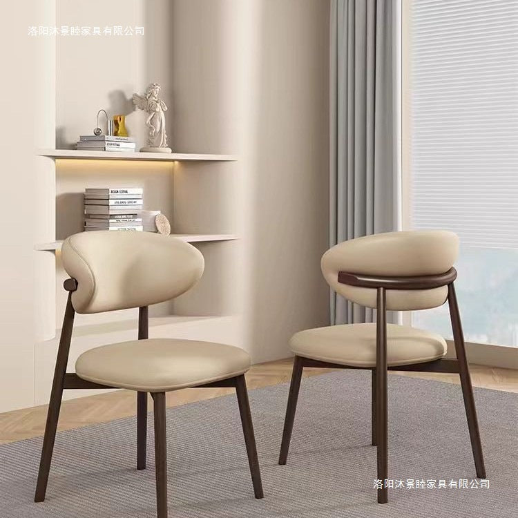 Iron dining chair for home modern casualplaid back chair scandinavian designer seat casual horn makeup chair