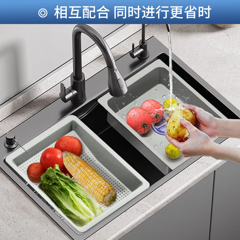 Sink drain basin, vegetable basket, kitchen sink, vegetable leak basin, household drain basket, filter plate rack deepened and thickened