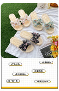 Summer new women's fashionable sweet bowknot flip-flops - comfortable, non-slip sandals for home, outings, and the beach