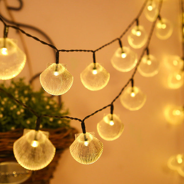 's new led solar light string shell outdoor waterproof courtyard arrangement bubble ball water drop decorative light