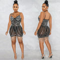X5633   fashion new product hot diamond sexy suspender sleeveless chest wrap short skirt flowing beard dress