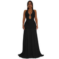 C7562 cross-border   fashion women's halter neck cutout dress for banquets and vacations