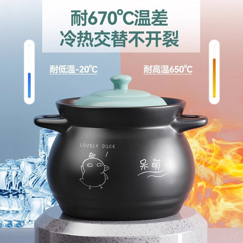 Casserole for home high temperature resistant dry burning without cracking soup stew ceramic small casserole gas stove special soup pot