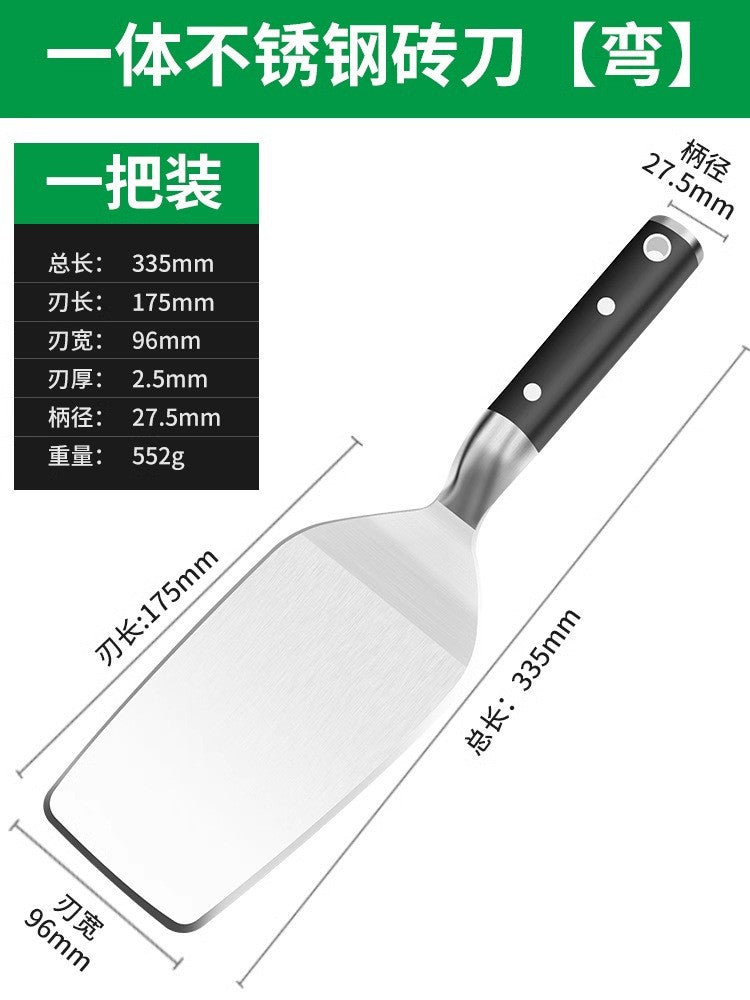 Stainless steel bricklaying knife, bricklayer cutting bricks, thickened double-sided splitting knife, construction site house covering tool, brick breaking tool, tile knife