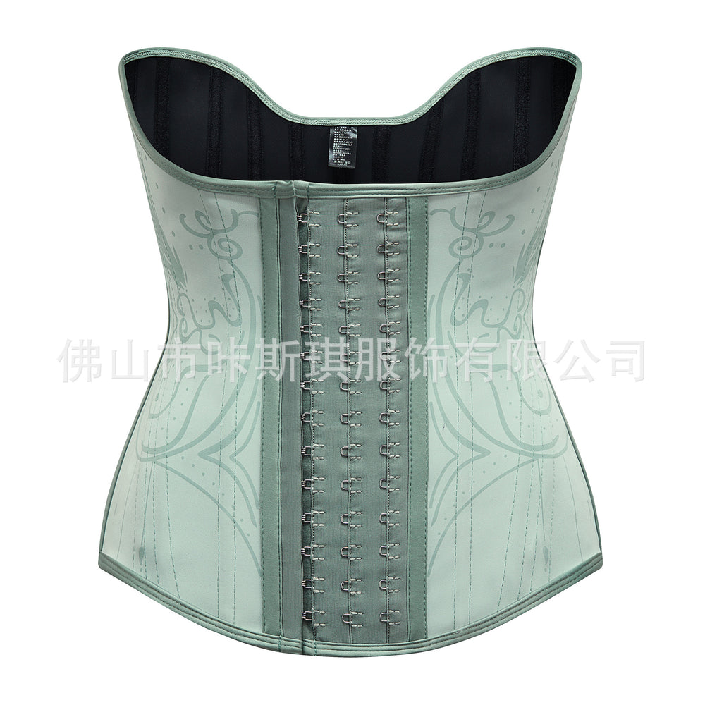 17 bone hourglass goddess [original print] latex waist cincher corset tight body shaping girdle sports belt