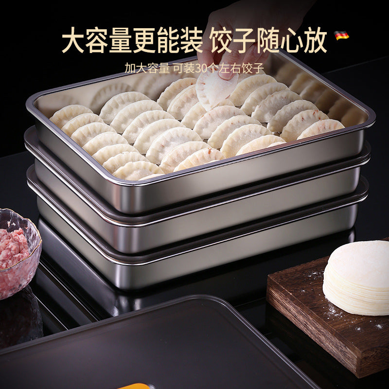 Kitchen fresh-keeping box 304 stainless steel refrigerator sealed complementary food storage food box fruit and vegetable refrigerated fresh-keeping box