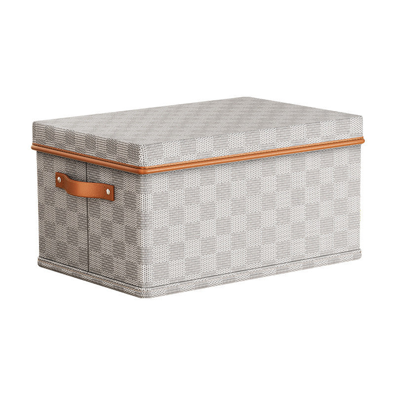 New non-woven checkerboard heaven and earth cover clothes storage box clothing household finishing artifact box toy storage basket