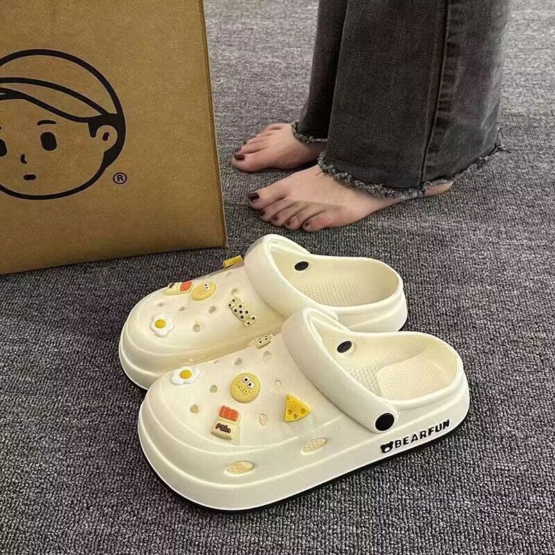 Crocs women's summer 2024 new arrival outwear beach seaside non-slip slippers nurse baotou step on shit sandals