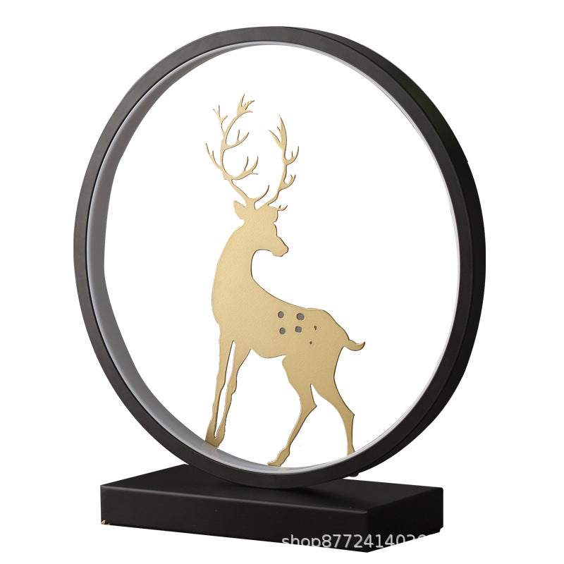 Stylish creative table lamp bedroom bedside lamp living room decoration deer round led eye protection energy saving home lighting fixtures