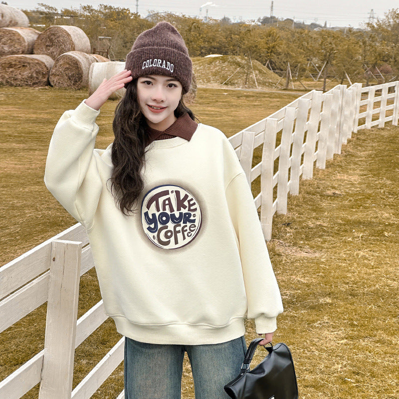 Girls' spring/autumn tops -  new trendy kids' street style outfit - autumn fashionable long-sleeve sweatshirt