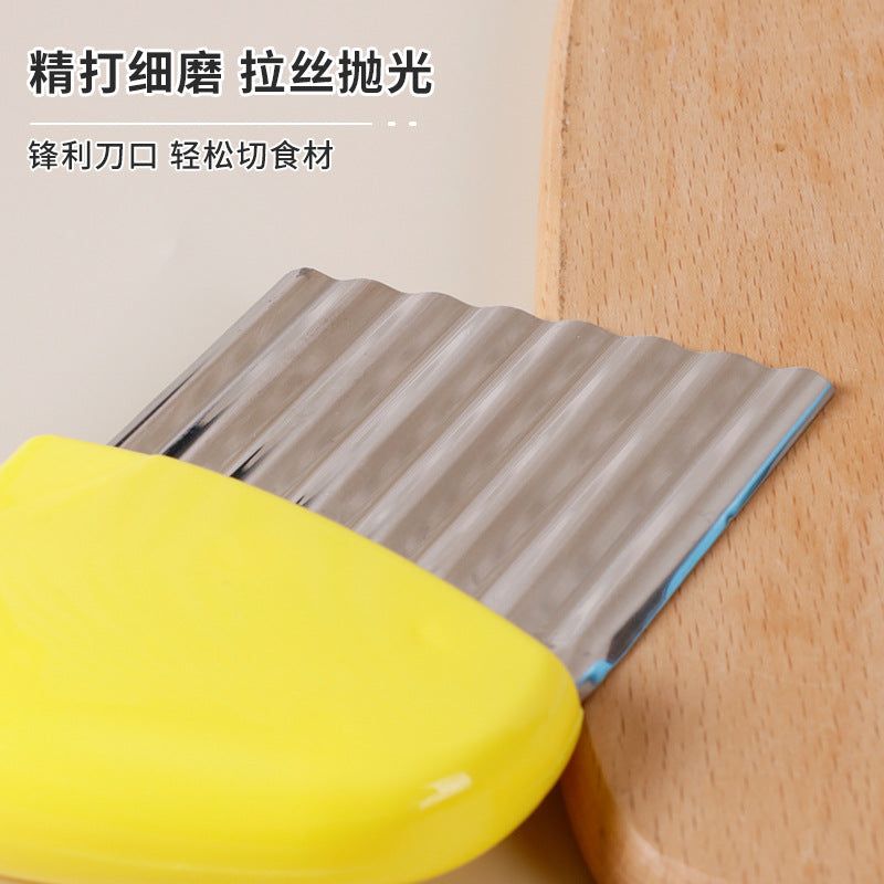 hot-selling wave multi-functional kitchen knife stainless steel french fries wolf tooth potato knife potato slicer potato cutter