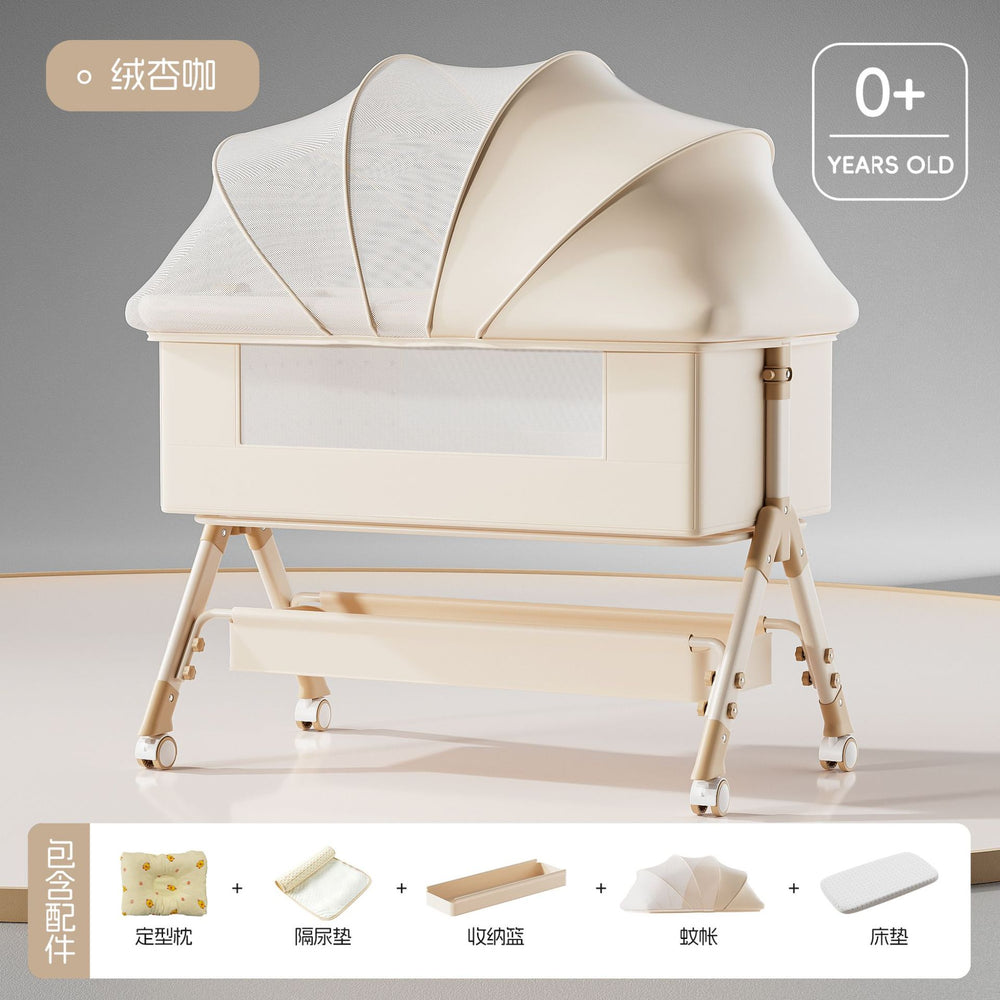Baby crib - portable, foldable, multi-functional bassinet - convertible to full-sized bed for newborns
