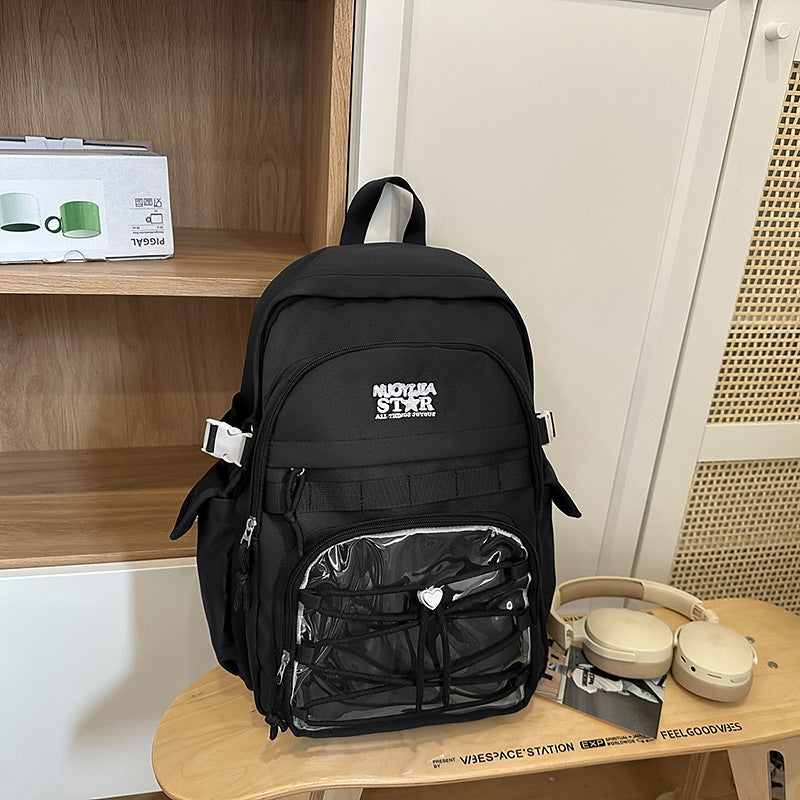 School bag female large capacity high school junior high school college student backpack Korean version trend travel leisure computer backpack backpack