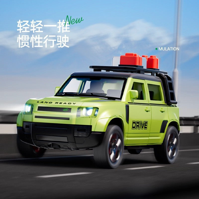 Boys' realistic large inertia sound & light off-road vehicle - kids' car model ornament - openable doors, lights, durable toy