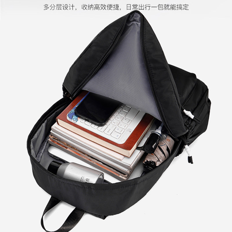 Customized simple student schoolbag solid color lightweight Mori travel backpack Korean version versatile men's and women's computer backpack