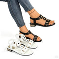 summer new arrival: plus size women's casual comfortable european and american style hollow-out buckle strap sandals - wholesale
