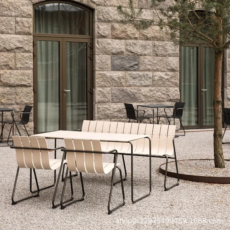 Aluminum alloy outdoor table and chair combination courtyard open-air Internet celebrity leisure table and chair milk tea shop homestay waterproof sunscreen tea table