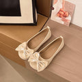 Plus sizenew arrival evening breeze pearl bows soft bottom beanie shoes women's fashion toe cap flats flats soft bottom slip-on