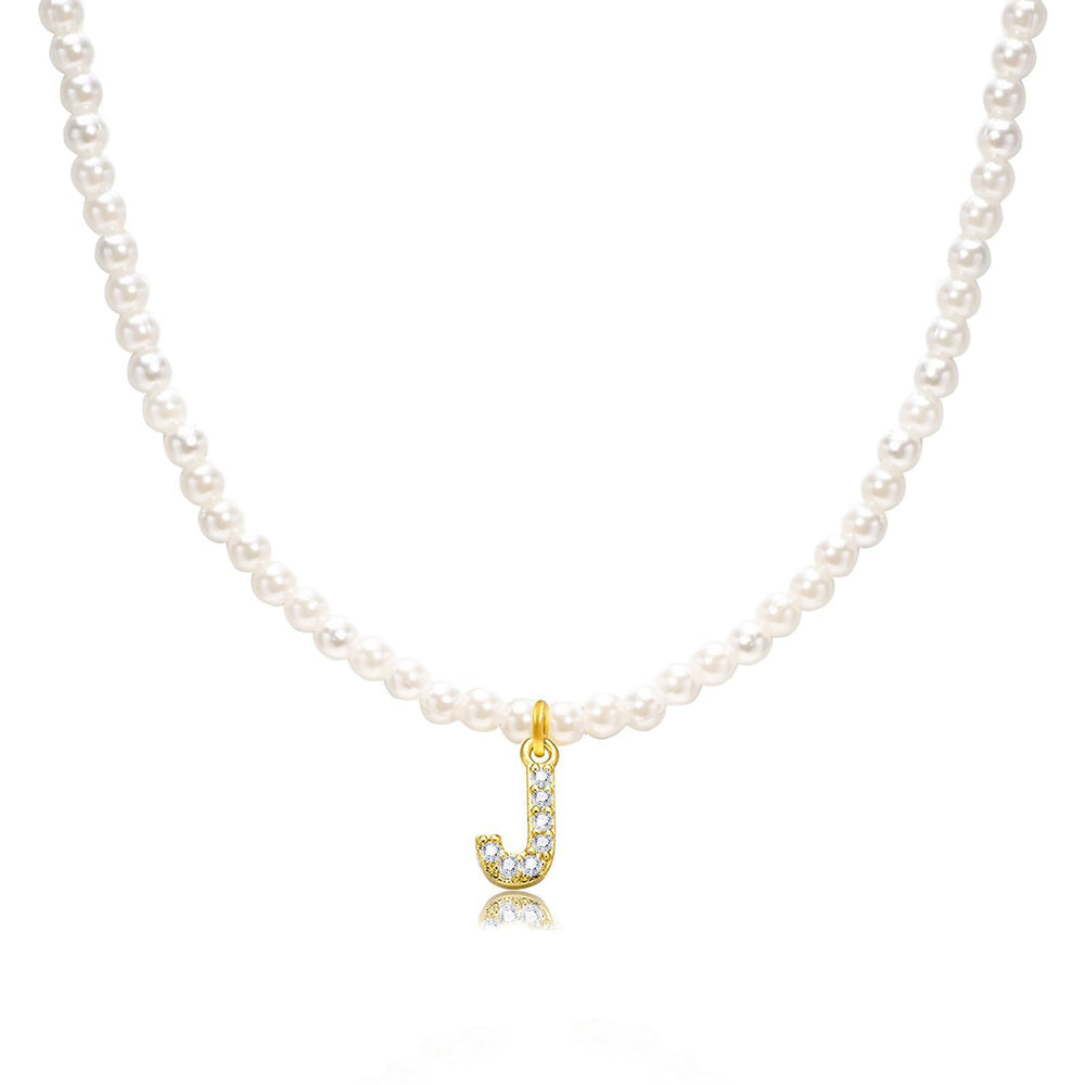 new arrival imitation pearl necklace niche style design 26 english letter pendant necklace classy sense collarbone chain necklace