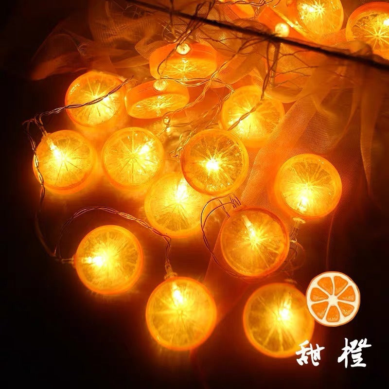 LED Battery Box Lemon Light USB Battery Fruit Modeling Summer Party Internet celebrity background Birthday decorative light string