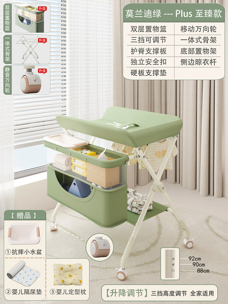 Changing table, baby care table, diaper changing table, newborn bathing & massage table, foldable multifunctional
