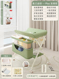 Green [plus premium - upgraded frame] (double-layer storage basket + clothes drying rack + 3-level adjustment + silent wheels)