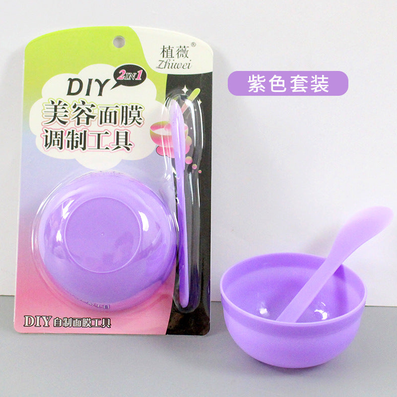 Zhiwei facial mask beauty tool two-in-one mask bowl suit mask stick plastic bowl facial makeup application factory