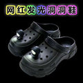 Crocs women's 2024new arrival soft bottom creative stylish two-wear casual toe cap with light hole slippers for women