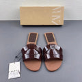 Za2024summernew arrival round toe flats one-shaped shallow mouth asymmetrical flat heel fashioneasiest for match sandals and slippers for women
