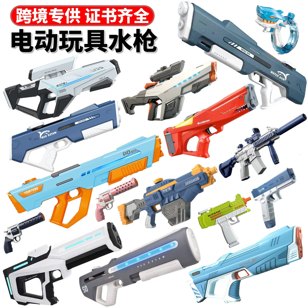electric glock water gun - automatic, self-priming, high-pressure, continuous fire water blaster for kids' outdoor water fights