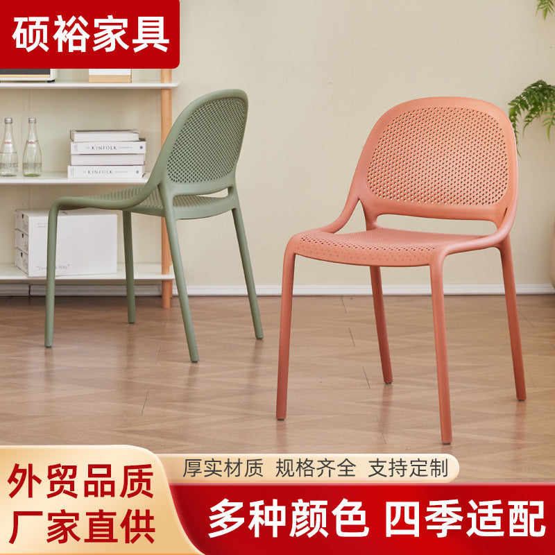 For homethickened scandinavian plastic chair back chair cut outoutdoor casual dining chair stackable stool scandinavian style