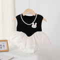 Newborn & infant baby girl summer outfit: adorable romper with princess cake skirt - fresh & sweet one-piece