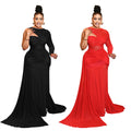 C7668 cross-border   fashion women's sexy mesh see-through round neck bodycon dress