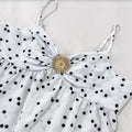 Best selling shein suspender dress off shoulder sexy polka dot printing metal buckle ruffles mini skirt