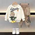 Boys' fall/winter outfit set  new baby tracksuit kids' autumn/winter fleece-lined sweatshirt two-piece set