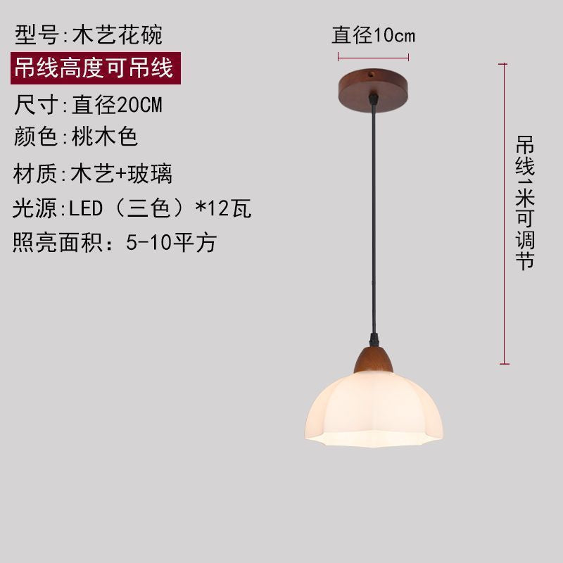 Medieval style lamps bedroom bedside small chandelier bedside table retro restaurant aisle new chinoiserie single head long hanging lamp